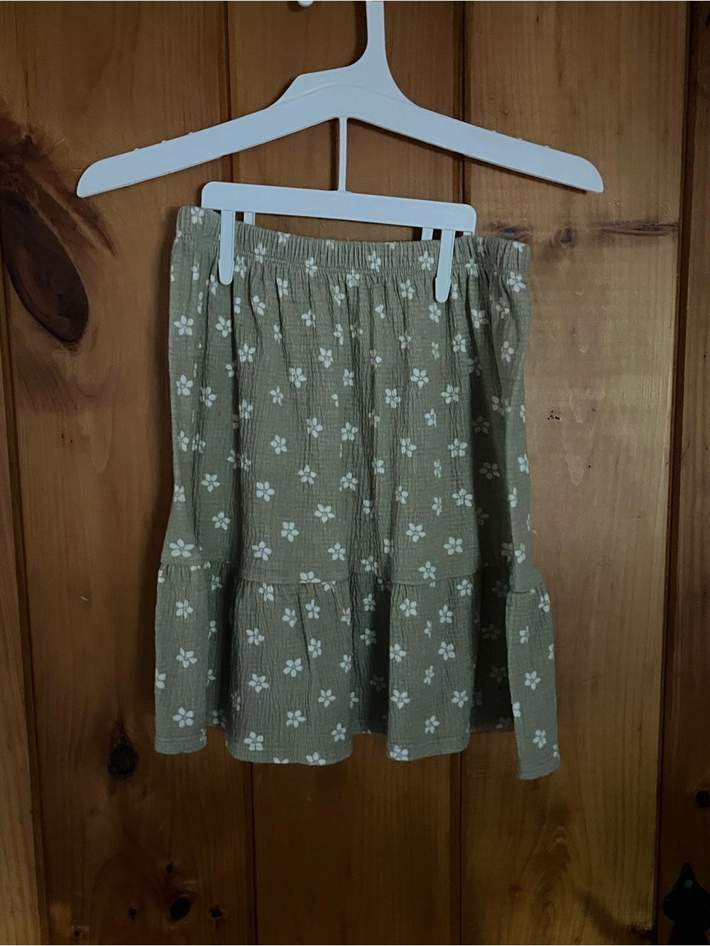 Carter's Olive Green Tiered Floral Cotton Skirt